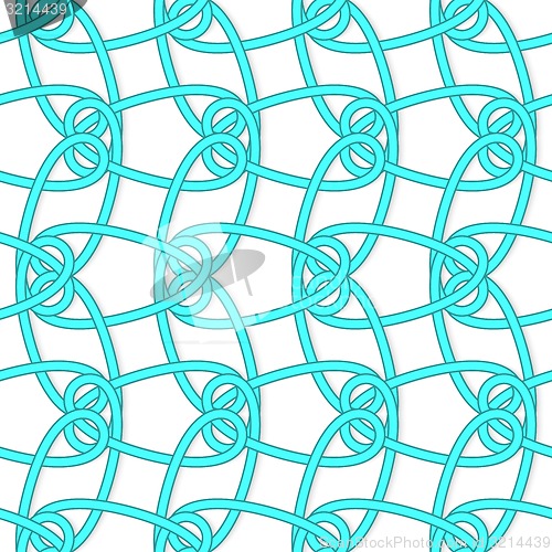 Image of White tangled knots with loops on white