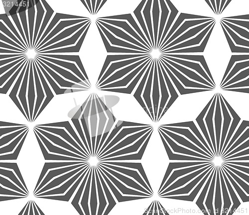 Image of Monochrome striped six pedal rhombus flowers