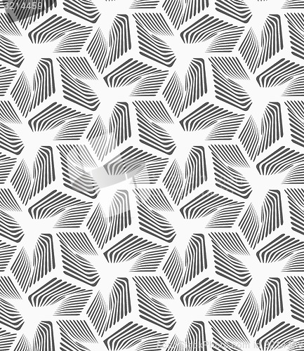 Image of Monochrome striped three ray shapes