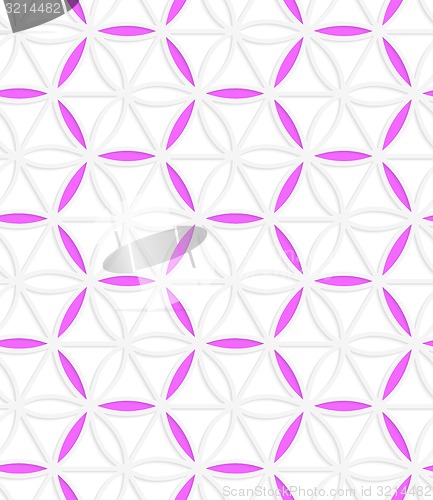 Image of 3D colored pink hexagonal grid