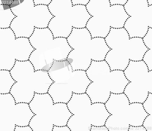 Image of Gray dotted three pedal pointy flower grid