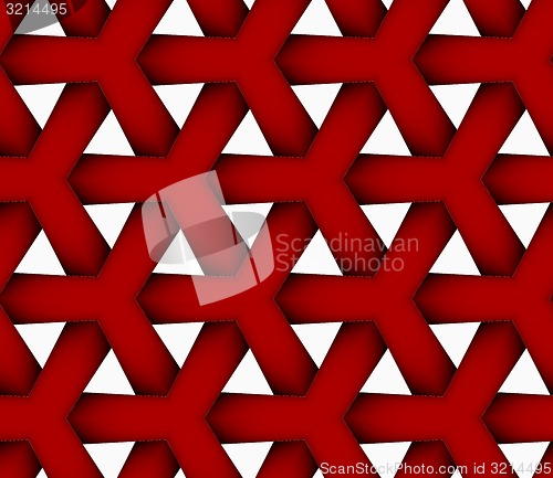 Image of 3D colored red triangular grid