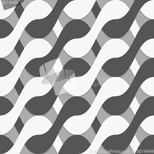 Image of 3D black and white interlocking waves