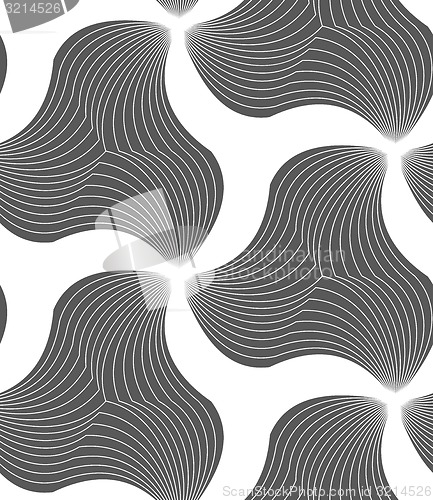 Image of Monochrome wavy striped triangles