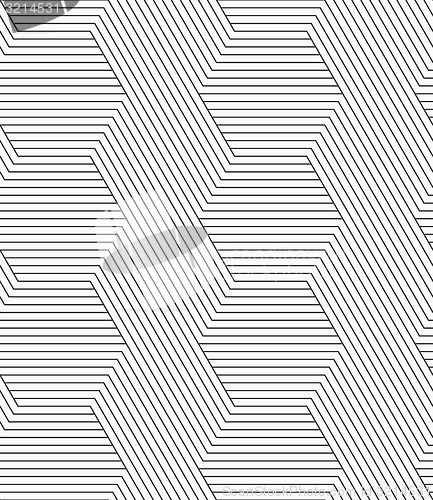 Image of Slim gray diagonally and horizontally striped hexagons