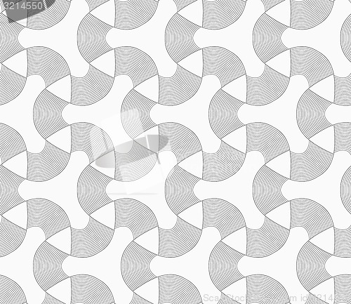 Image of Monochrome tetrapods with striped rounded corners