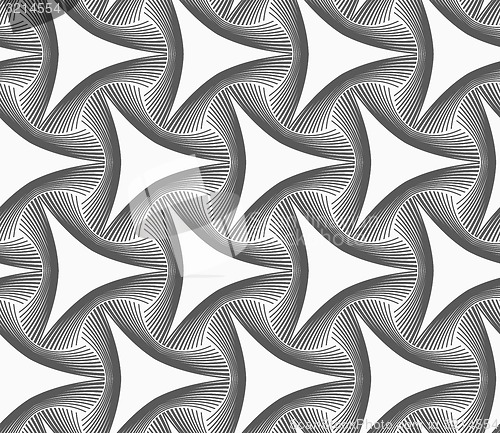 Image of Monochrome gray triangles with hatched offset