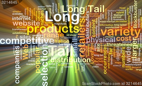 Image of Long tail wordcloud concept illustration glowing