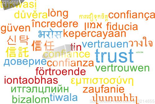 Image of Trust multilanguage wordcloud background concept
