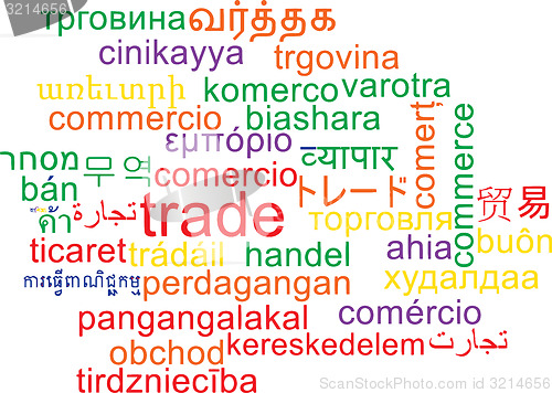 Image of Trade multilanguage wordcloud background concept