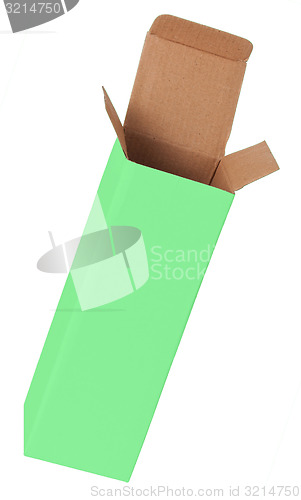 Image of Green cardboard box on a white background