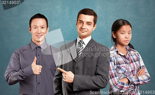 Image of Asian team and Business Man