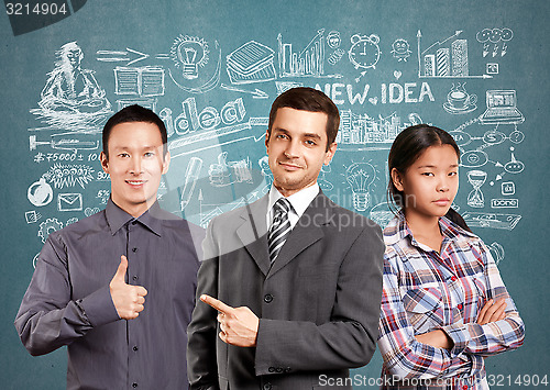 Image of Asian team and Business Man