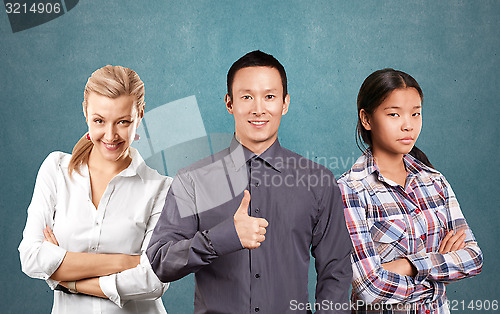 Image of Asian team and Business Woman and Man