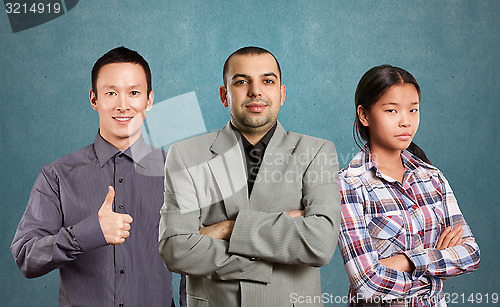 Image of Asian team and male in suit