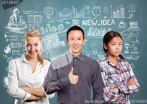 Image of Asian team and Young Businesswoman