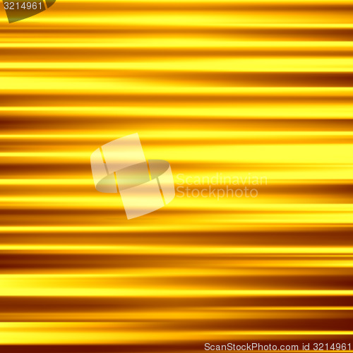 Image of Gold waves background. Metal plate with reflected light. 