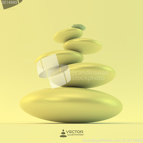 Image of Spa stones. Vector 3d illustration.
