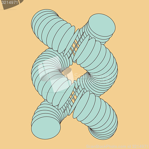 Image of Vector illustration of dna structure in 3d. 