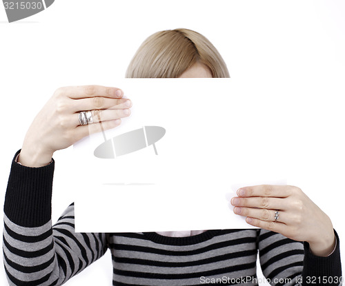 Image of Woman holding a paper