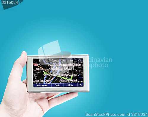 Image of Gps in a man hand.