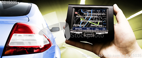 Image of Gps in a man hand.