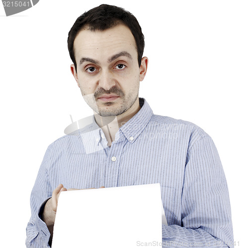 Image of Man holding a paper