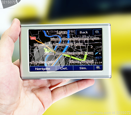 Image of Gps in a man hand.