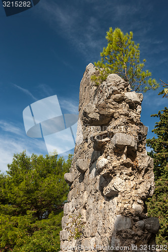 Image of The high fortress walls, Stari Bar, Montenegro.