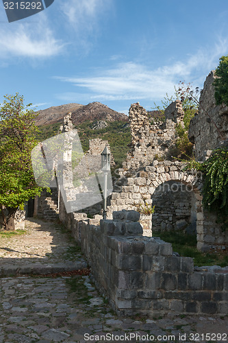 Image of The high fortress walls, Stari Bar, Montenegro.