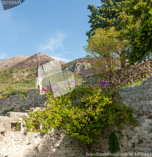 Image of The high fortress walls, Stari Bar, Montenegro.