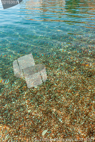 Image of Pebbles seen through clear water