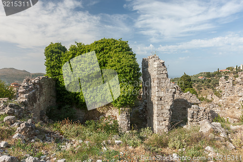 Image of The high fortress walls, Stari Bar, Montenegro.