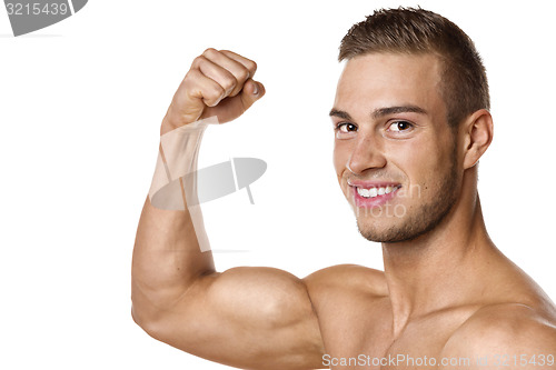 Image of Biceps muscle of young man