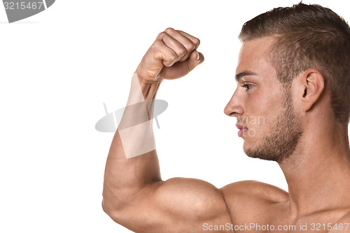 Image of Biceps muscle of young man