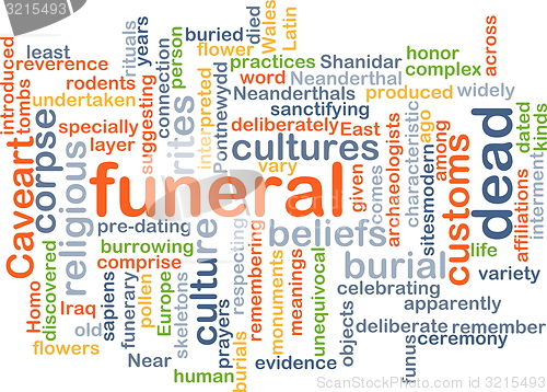 Image of funeral wordcloud concept illustration