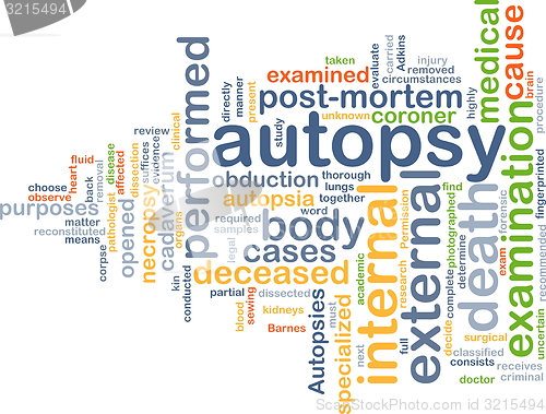 Image of autopsy wordcloud concept illustration