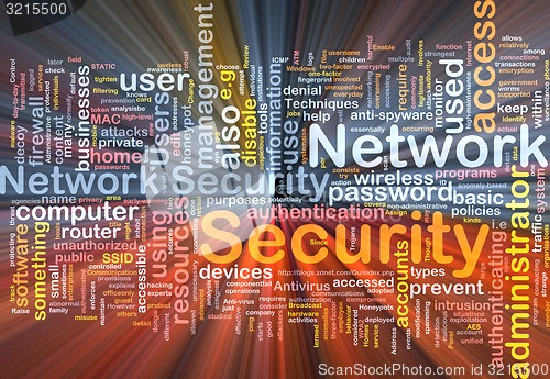 Image of Network security background concept glowing