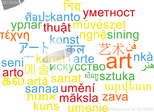 Image of Art multilanguage wordcloud background concept