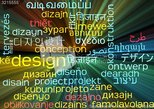 Image of Design multilanguage wordcloud background concept glowing
