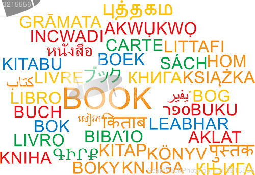 Image of Book multilanguage wordcloud background concept