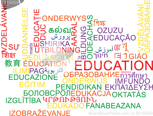 Image of Education multilanguage wordcloud background concept