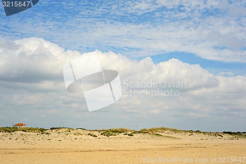 Image of Spanish landscape with sand and sky with clouds