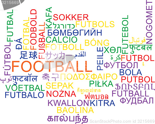 Image of Football multilanguage wordcloud background concept