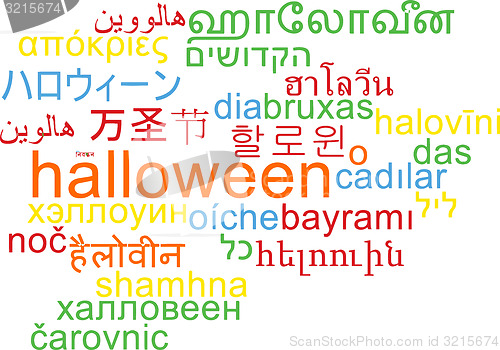 Image of Halloween multilanguage wordcloud background concept