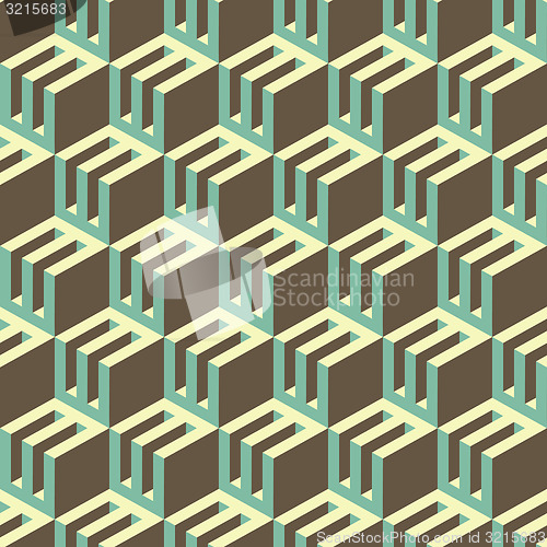 Image of 3d blocks structure background. Seamless geometric pattern. 