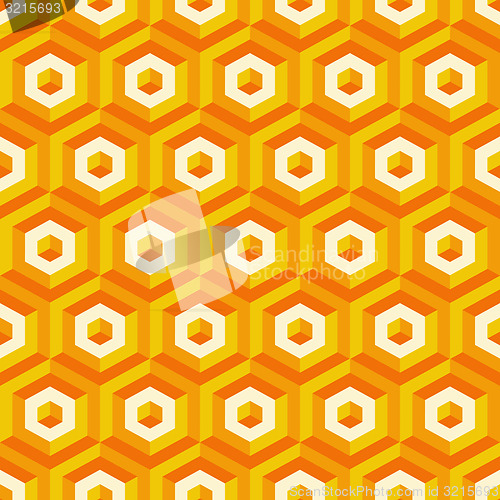 Image of 3d seamless abstract with hexagonal elements. 