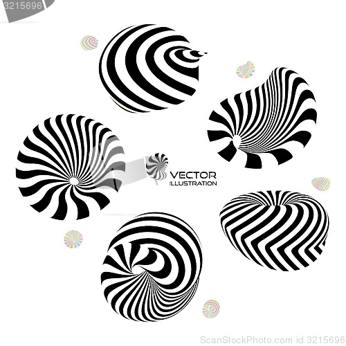 Image of 3D vector design elements or emblems. 