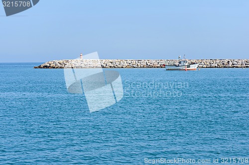 Image of Seascape with blue sea and sky