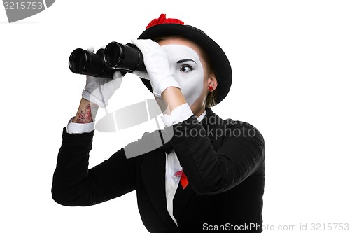 Image of Portrait of the searching mime with binoculars